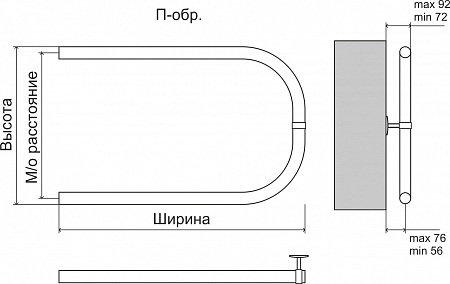 Эконом П-обр AISI 32х2 500х500 Полотенцесушитель  TERMINUS Нижний Новгород - фото 3