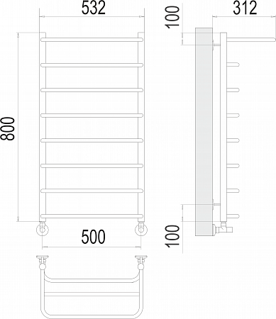 Полка П8 500х800  Полотенцесушитель  TERMINUS Нижний Новгород - фото 3