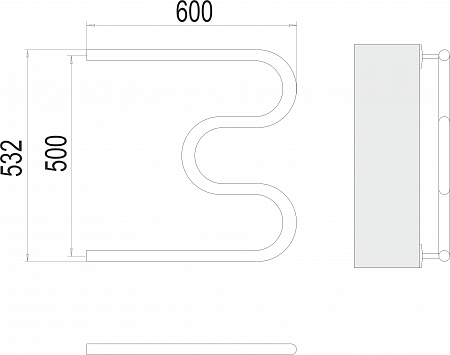 М-обр AISI 32х2 500х600 Полотенцесушитель  TERMINUS Нижний Новгород - фото 3