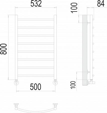 Классик П8 500х800 Полотенцесушитель  TERMINUS Нижний Новгород - фото 3