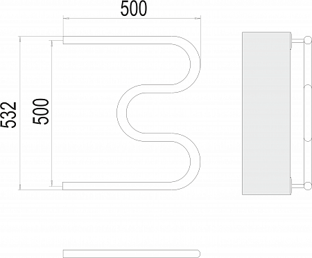 М-обр AISI 32х2 500х500 Полотенцесушитель  TERMINUS Нижний Новгород - фото 3