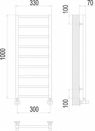 Контур П9 300х1000 Полотенцесушитель  TERMINUS Нижний Новгород - фото 3