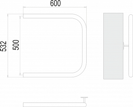 П-обр AISI 32х2 500х600 Полотенцесушитель  TERMINUS Нижний Новгород - фото 3