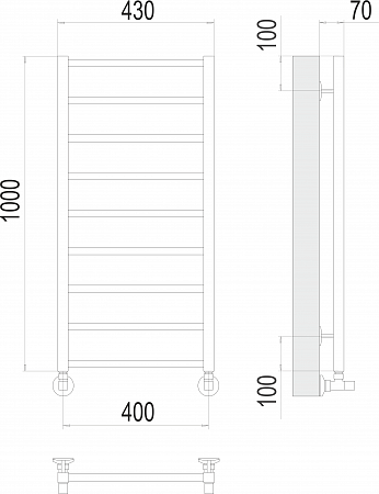 Контур П9 400х1000 Полотенцесушитель  TERMINUS Нижний Новгород - фото 3